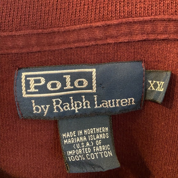 Polo by Ralph Lauren red 1/4 zip sweatshirt. - Picture 2 of 3